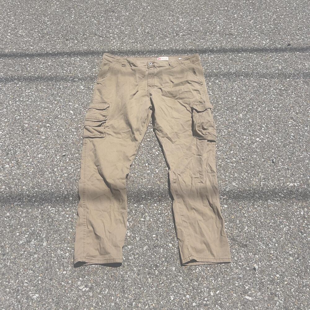 Wrangler Cargo Pants Mens 40x32 Beige Regular Taper Stretch Casual Workwear